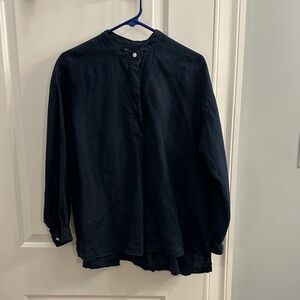 Muji Navy Linen Shirt